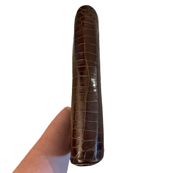 SOLD Vintage Alligator Leather 2 Handbags Frame Bag Brown Black Purse Classic - Picture 7 of 16